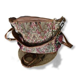 Nena & Co. Authentic Convertible Day Bag – Huipil & Leather – Limited Custom